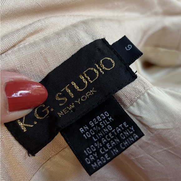 Vintage 80s silk midi shirt dress Sz 6 Sm / M - Picture 6 of 17